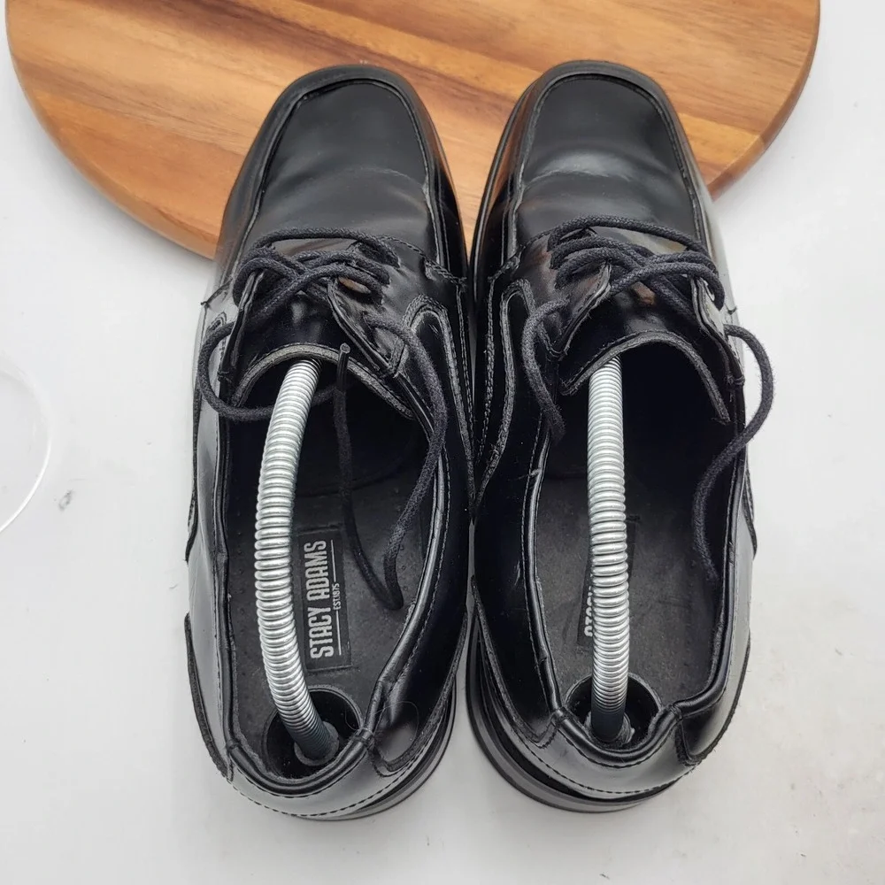 Stacy Adams Oxford Dress Shoes Mens Size 8.5 Wide Black Leather 20114-001‎